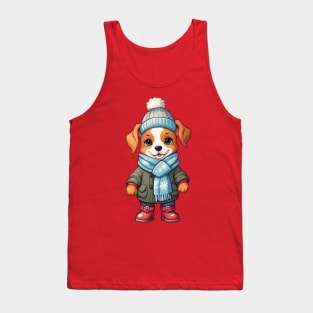 Winter Dog Kid in Snowy Tank Top